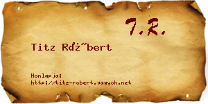 Titz Róbert névjegykártya