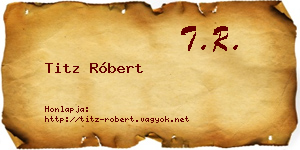 Titz Róbert névjegykártya